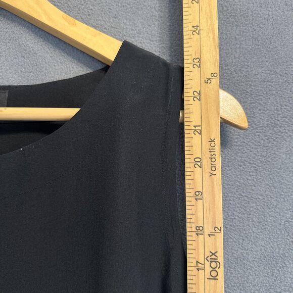 Eskandar 100% Silk A-Line Shell Tank Size 1 Black Quiet Luxury Minimalist Boxy - Picture 7 of 10